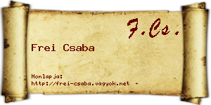 Frei Csaba névjegykártya